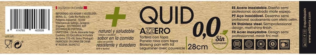 Quid Tortenplatte 28 x 6,5 cm AZZERO QD, Metall, Stahl, 28 x 6,5 cm