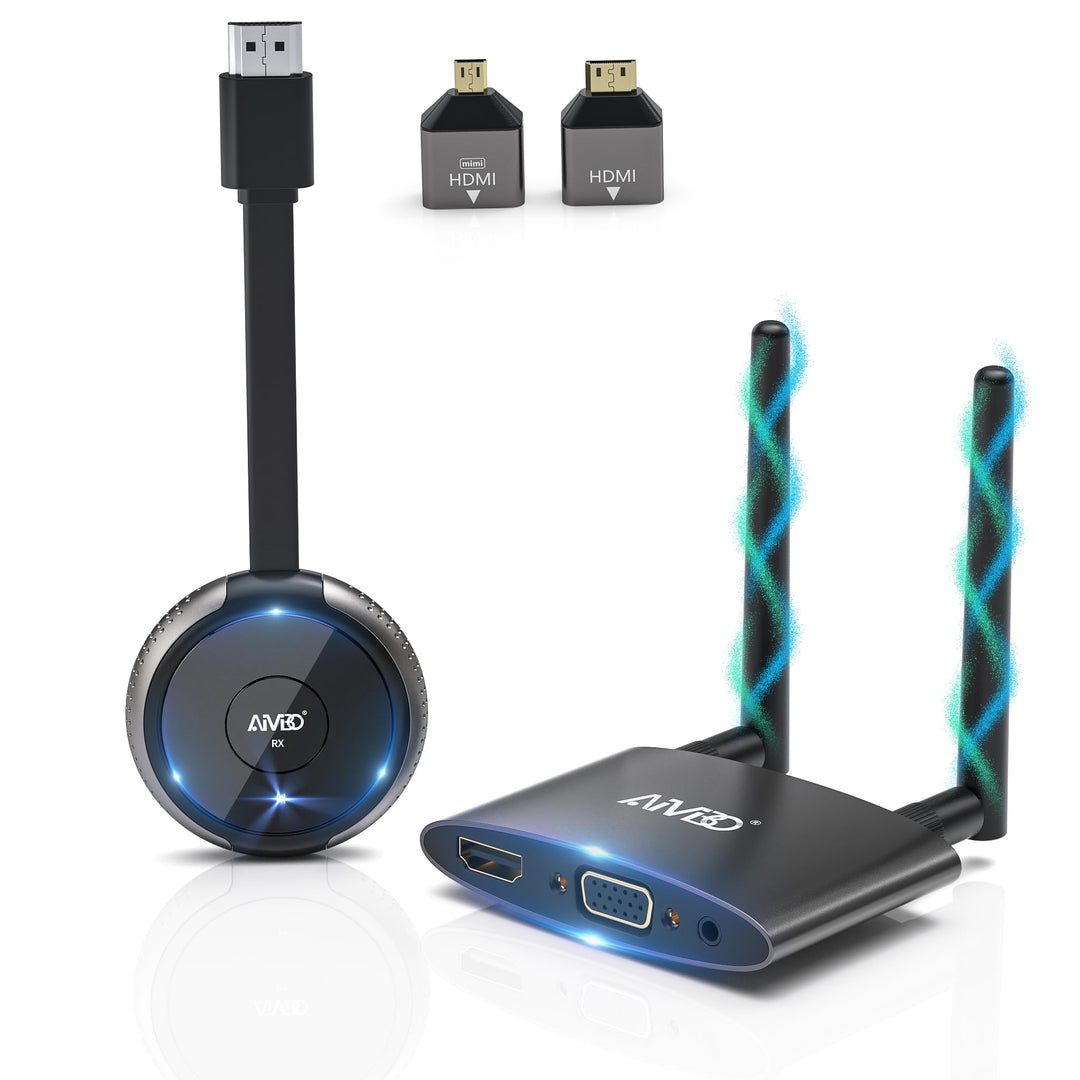 4K/5G Wireless HDMI Transmitter and Receiver, MpioLife Kabellos HDMI Sender und Empfänger, 165FT VGA