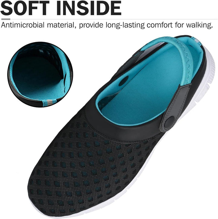 SAGUARO Sommer Unisex Clogs Hausschuhe Mesh Atmungsaktiv Gartenschuhe Gr. 36-48 38 EU Blau, 38 EU Bl