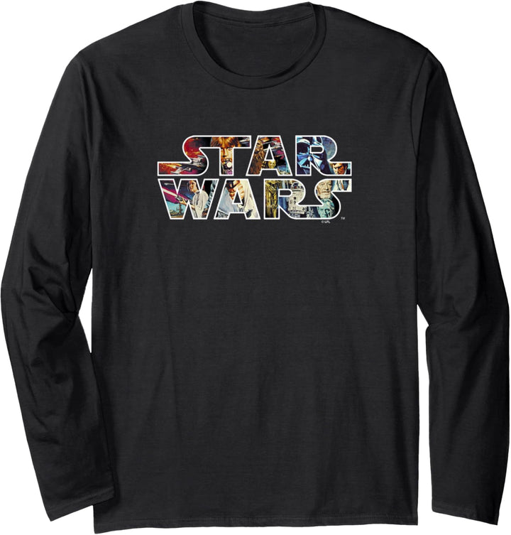 Star Wars Classic Movie Poster Logo Langarmshirt