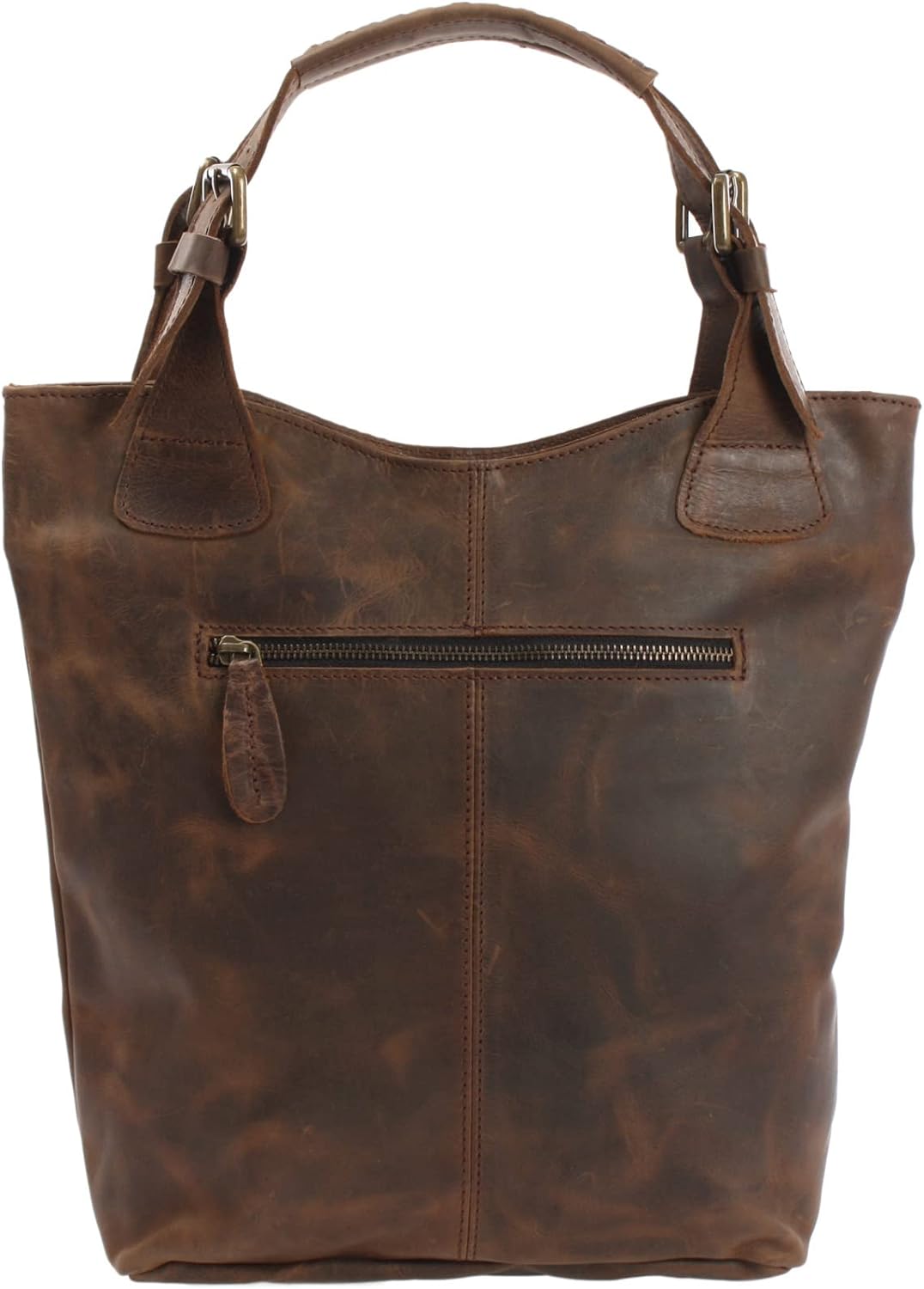 LECONI Henkeltasche Echt-Leder Vintage-Look Damentasche Handtasche für Damen Shopper für Freizeit, B
