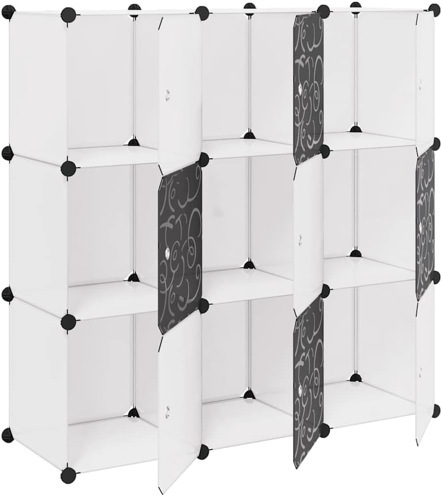 vidaXL Würfelregal 9 Fächer Bücherregal Raumteiler Standregal Wandregal Regal Schwarz und Weiss, Sch
