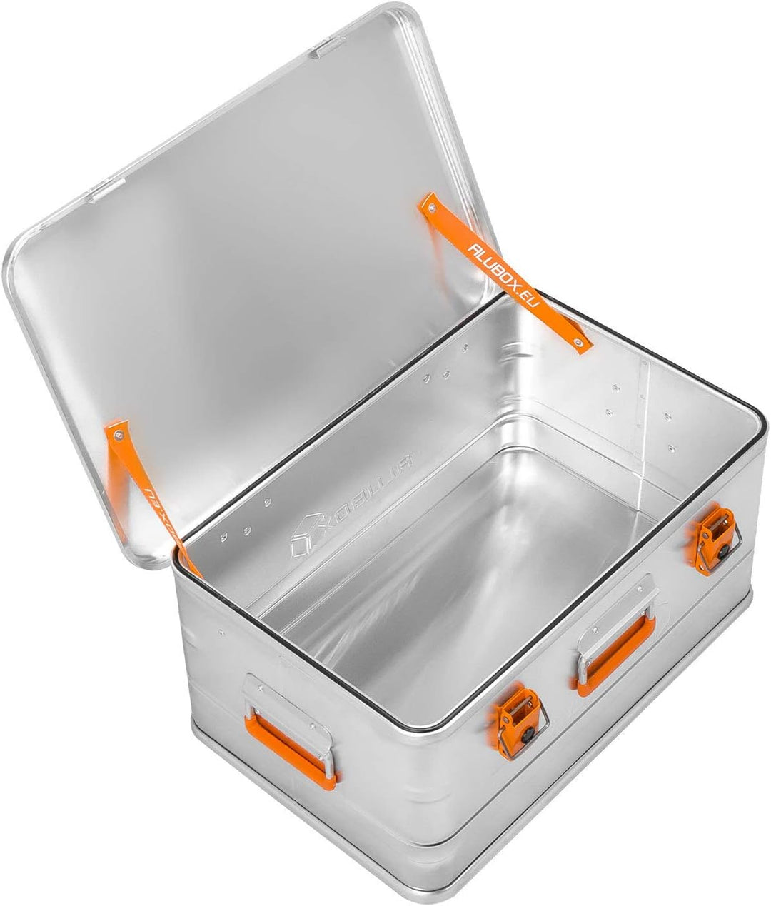 Alubox® Aluminiumbox 47 Liter Alukiste mit Deckel, extra stabiles 1 mm Aluminiumblech, Aussenmasse (