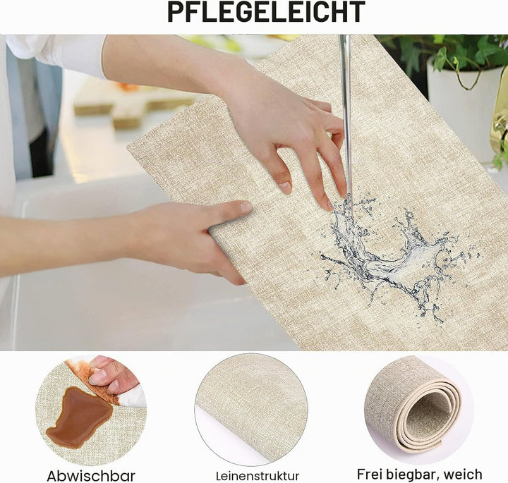 Leder Hitzebeständige Tischsets 6er Set Wasserdicht Abwischbar Waschbar PU Tischsets,Leicht zu Reini