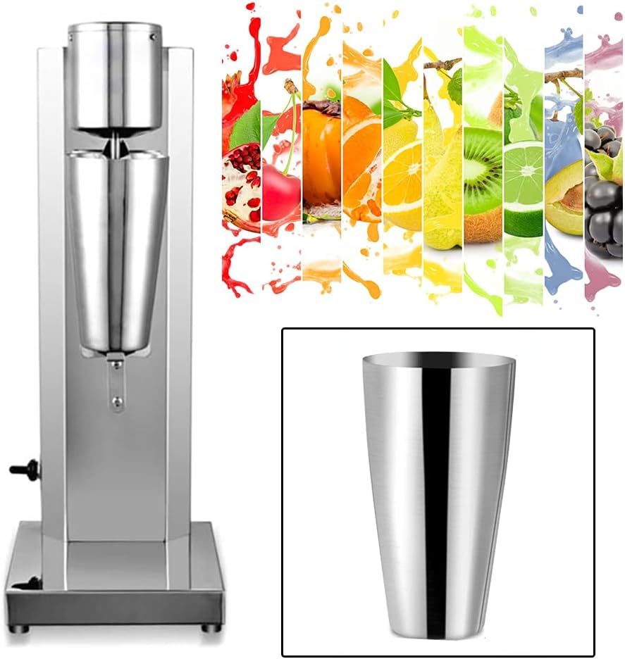 Edelstahl-Milchshaker - Getränkemixer - elektrischer Standmixer - Shaker - 650 ml Becher - 180 W, fü