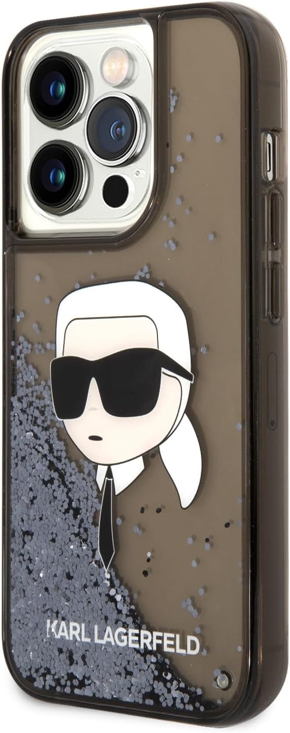 KARL LAGERFELD KLHCP14LLNKHCK Hülle für iPhone 14 Pro 6,1" Schwarz hardcase Glit
