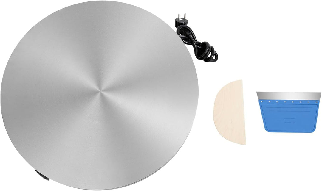 220V 3000W Crepegerät Crêpes Maker mit Spatel und Teigschaber, 45cm Platte Gastro Crepesmaker Profi