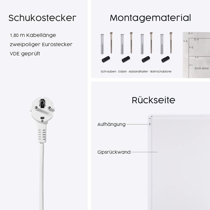 Infrarotheizung mit Bild – Bildmotive – TÜV SÜD - 1000 Watt Bildheizung - Weisser Rahmen (04. Mavora