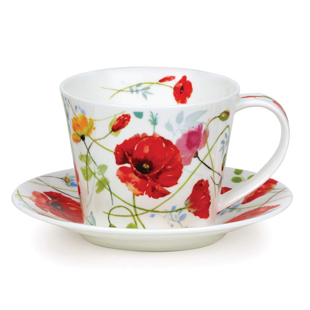 DUNOON Islay Wild Garden Poppy Cup and Saucer