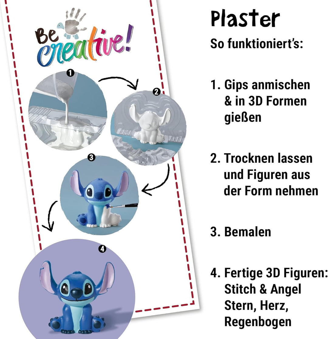 Ravensburger BeCreative Plaster Stitch - Bastelset für Kinder ab 7 Jahre, Gipsfiguren giessen und be