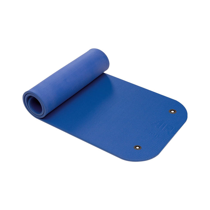 Airex Fitness- und Yogamatte Coronella, ca. 185 x 60 x 1,5 cm Blau, mit Ösen, Blau, mit Ösen