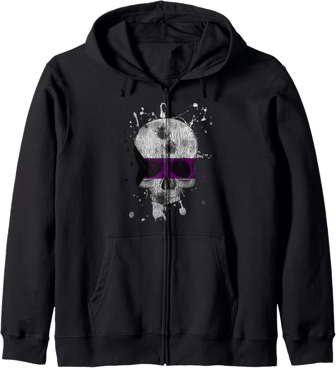 Distressed Demisexual Halloween Demi Pride Splatter Schädel Kapuzenjacke