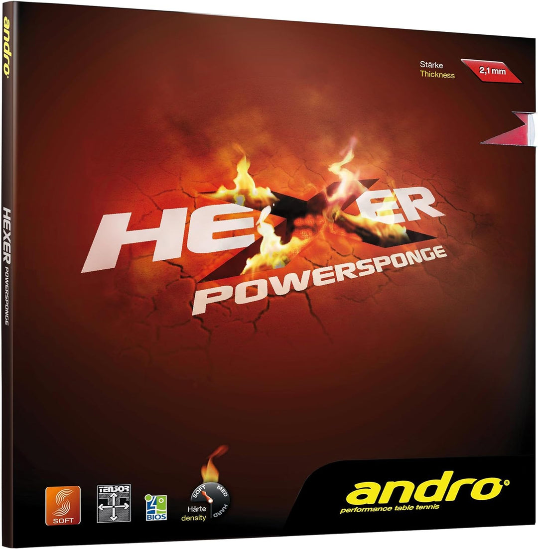 ANDRO Belag Hexer Powersponge Schwarz 2,1 mm, Schwarz 2,1 mm