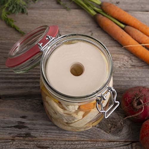 Drahtbügelglas+Beschwerungsstein - 4er Set - /Sauerkraut, Kimchi, Gemüse fermentieren im 4er Pack