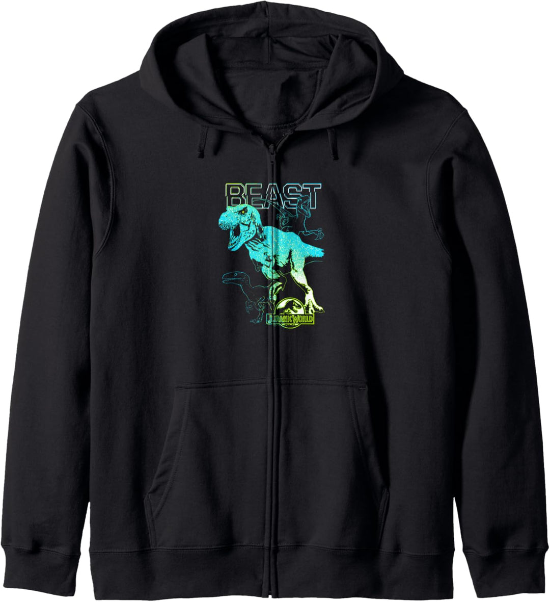 Jurassic World T-Rex &amp; Velociraptors Neon Beasts Kapuzenjacke
