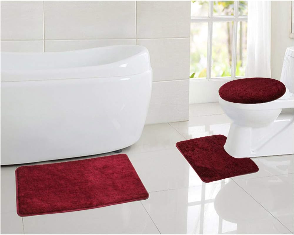 ele ELEOPTION Badezimmer Set, rutschfeste Badematte und WC-Vorleger-Set, schnelltrocknend, weich, wa