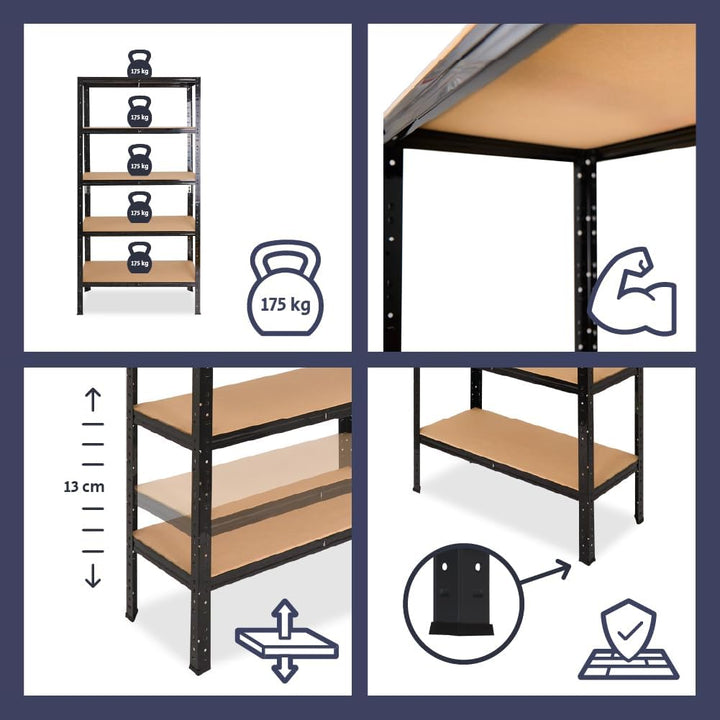 shelfplaza® 100x40x30cm Home Schwerlastregal anthrazit/Metallregal mit 3 Böden/Kellerregal Metall, G