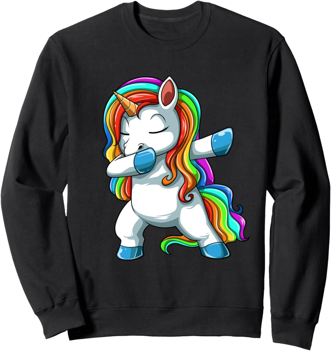 Niedlich Dabbing Einhorn Mädchen Sweatshirt