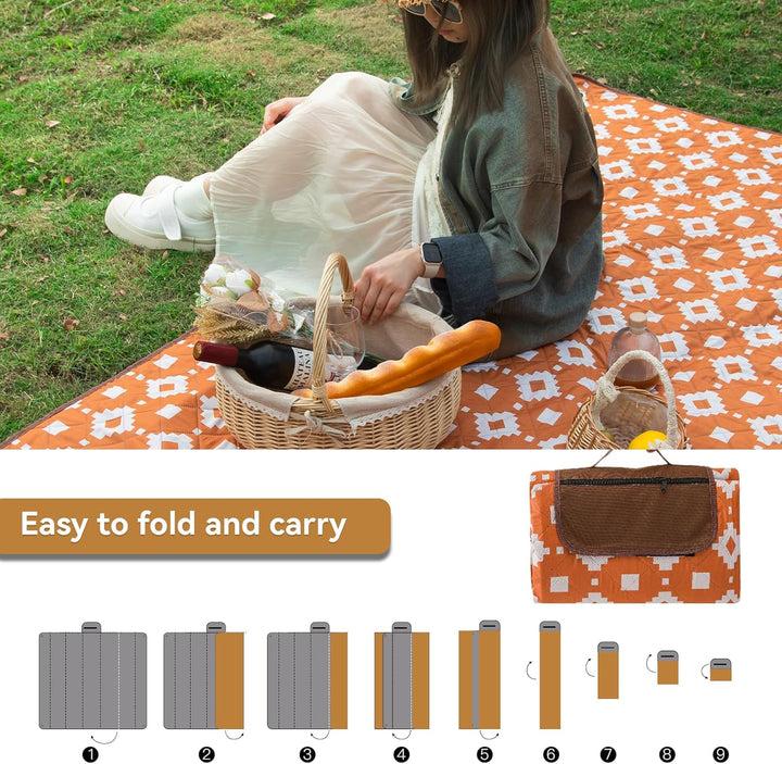 OESSUF Picknickdecke wasserdicht 200x200, extra grosse Picknickdecke XXL Stranddecke sandfrei tragba