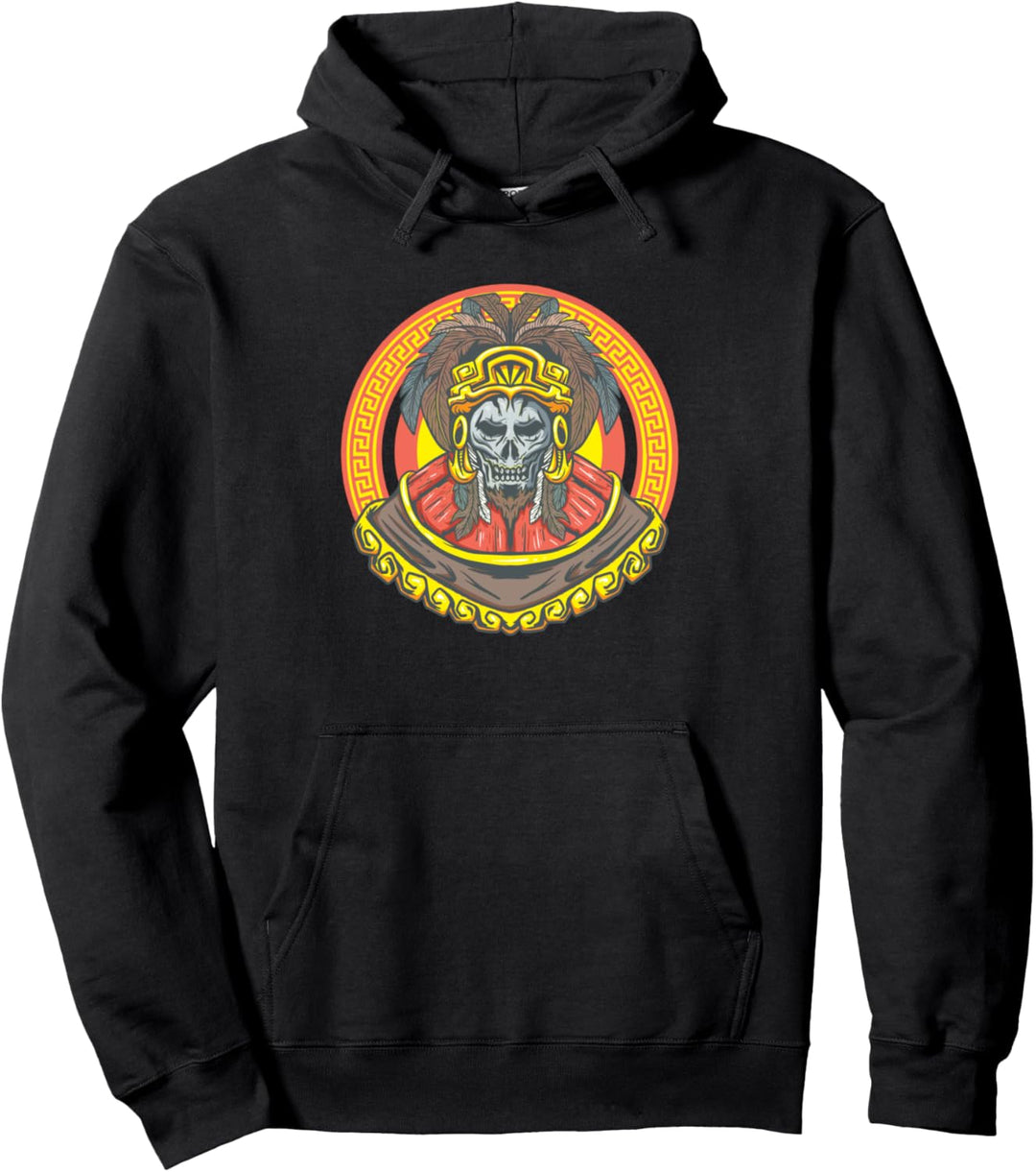 Azteken Schädel Pullover Hoodie