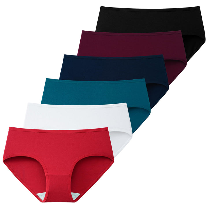 INNERSY Unterhosen Damen Baumwolle Atmungsaktive Hipster Unterwäsche Basic Bequem Panties 6er Pack S