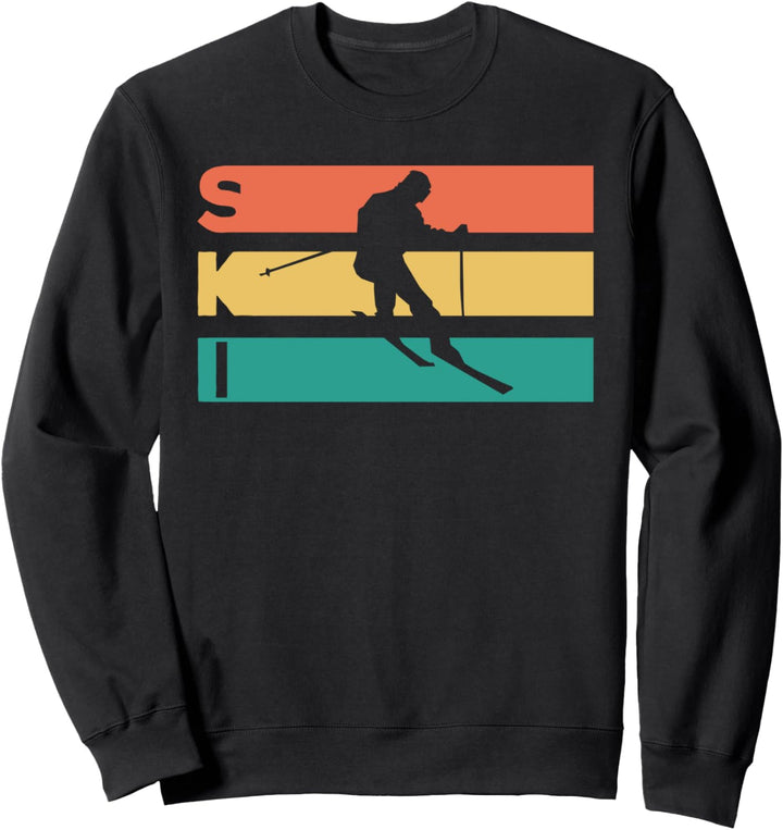 Retro Vintage Skifahren Geschenk für Skifahrer Sweatshirt