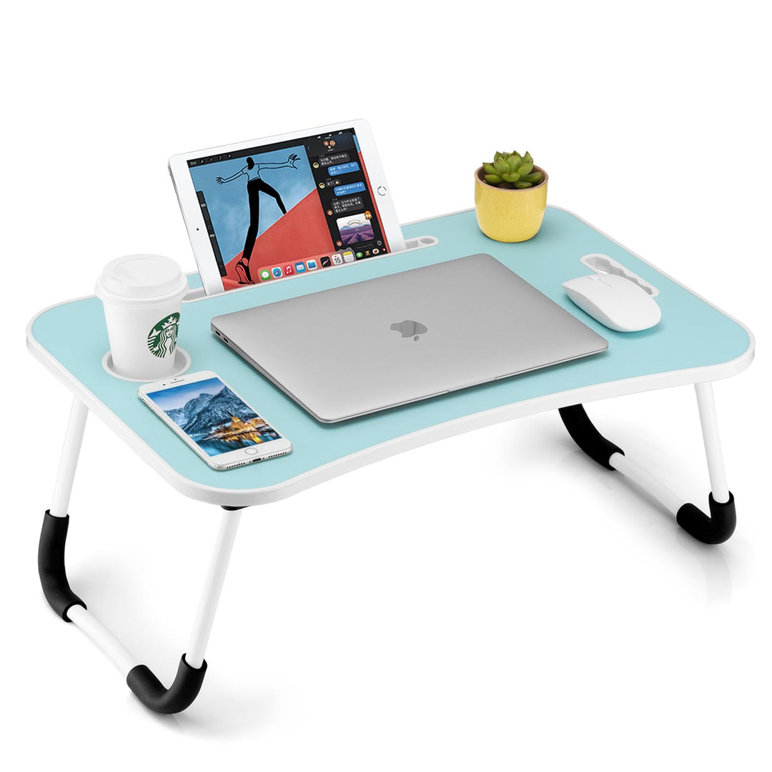 Faltbarer Laptoptisch, tragbarer Schossschreibtisch, Betttisch, Laptop-Ständer mit Getränkehalter &amp;