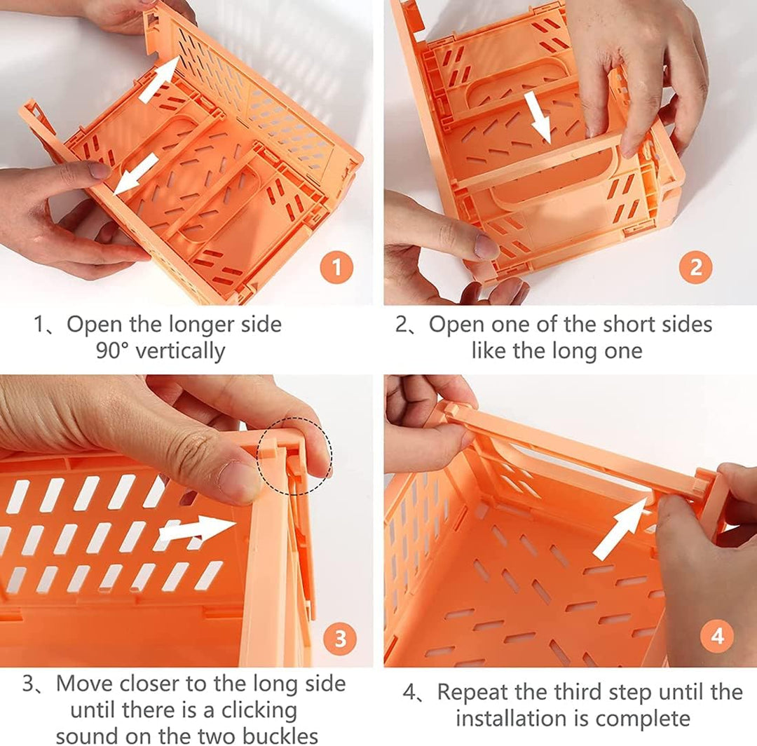 6 Stücke Klappbox,Folding 22*15*8.7cm Klappbox Klein,Klappboxen Faltbar Stabil für Klappkiste Gross,