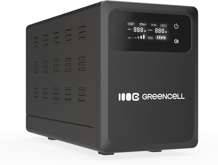 Green Cell USV 1200VA 800W PowerCore, Notstromversorgung mit LCD Display, AVR UPS mit Reiner Sinuswe