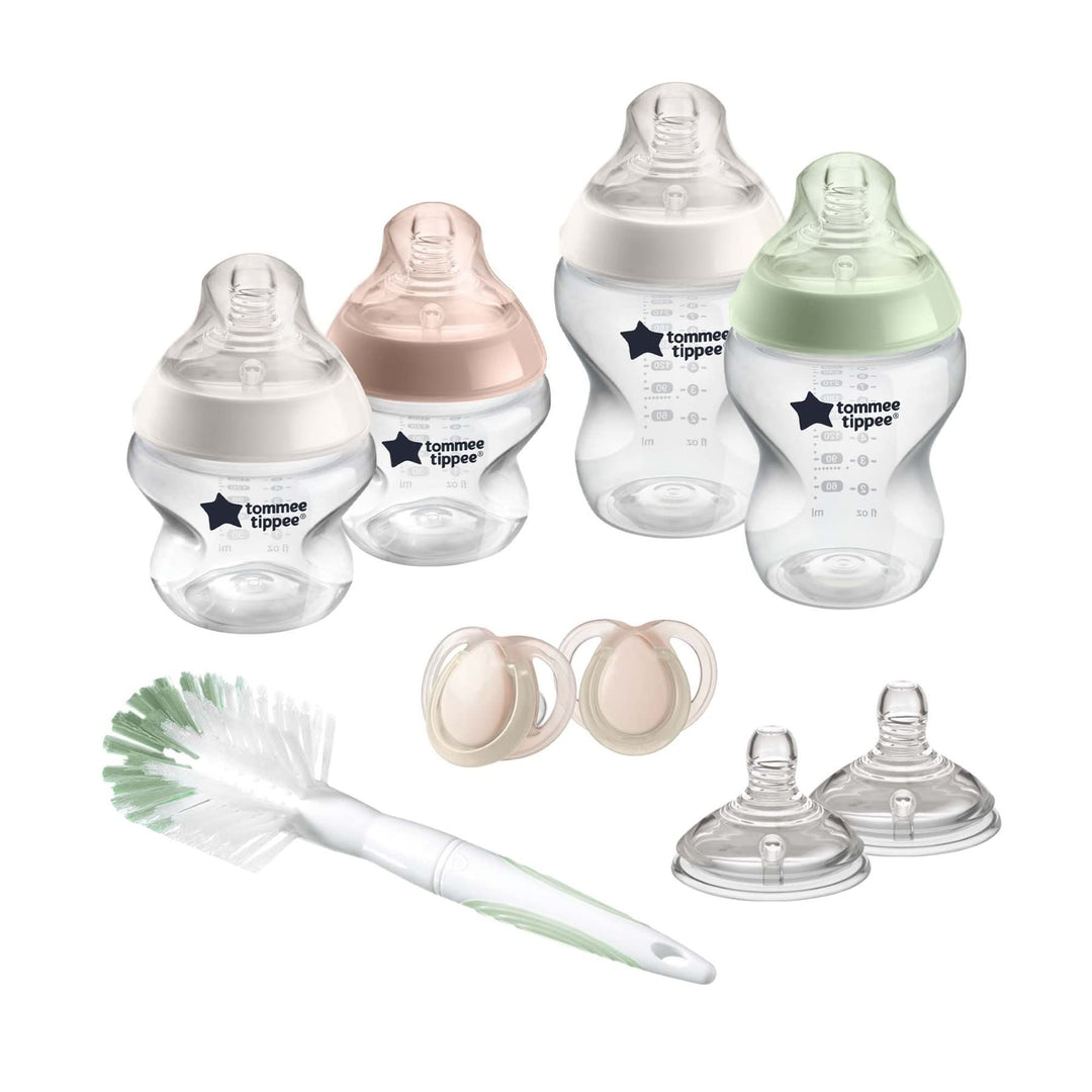 Tommee Tippee Closer to Nature Babyflaschen Starterset, Natürlich geformter Trinksauger mit Anti-Kol