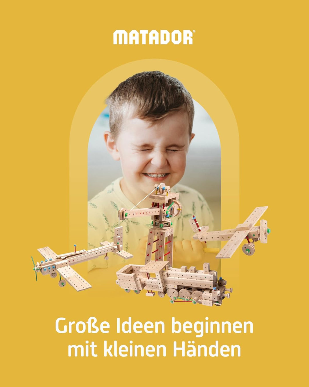 Matador 11222 E222 Baukasten, ab 5 Jahren, holzfarben, bunt
