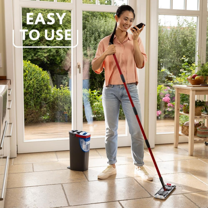 Vileda H2PrO Bodenwischer, Mikrofaser, Frisch- und Schmutzwassertrennung | Zweitanksystem | 132 cm S