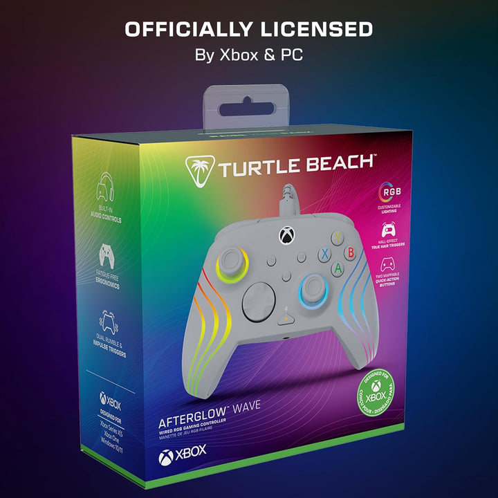 Turtle Beach Afterglow Wave Controller Grau Wired RGB Gaming Controller – Lizenziert für Xbox Series