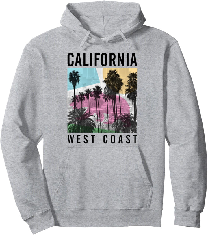 Trendy California West Coast Palm Trees Poster Pullover Hoodie