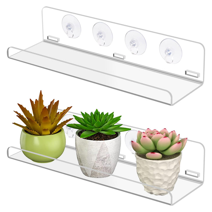 Fenster Pflanzenregale, 2 Stück Saugnapf Regal Für Pflanzen Fenster 30 cm, Fensterwand-Pflanzenständ