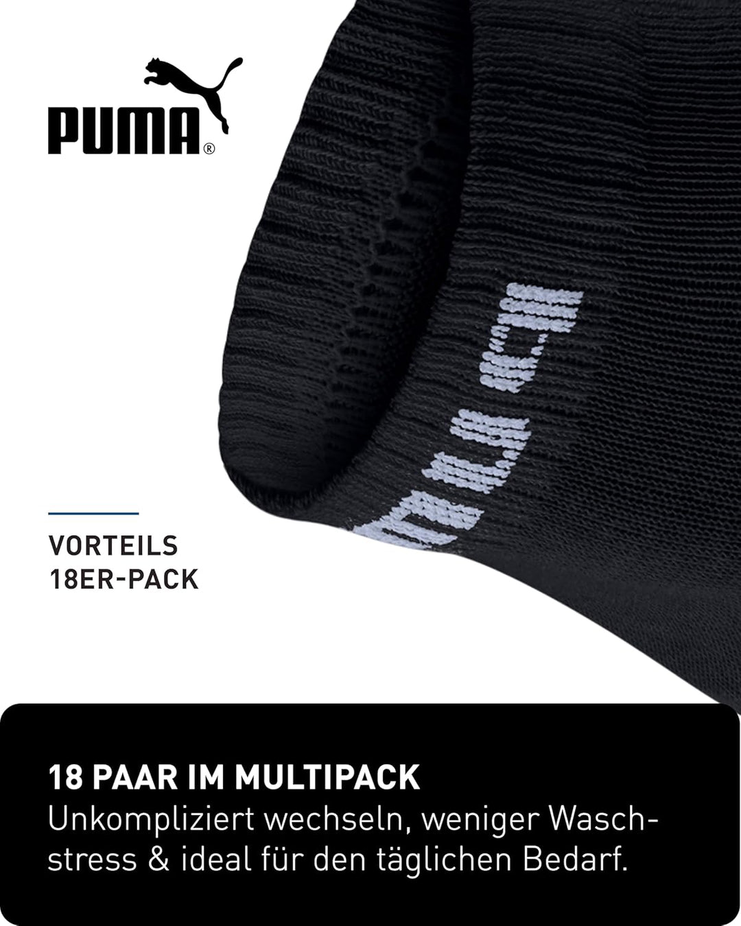 PUMA Quartersocken 18 Paar Pack Statement Edition - Damen und Herren, Navigate Peacoat