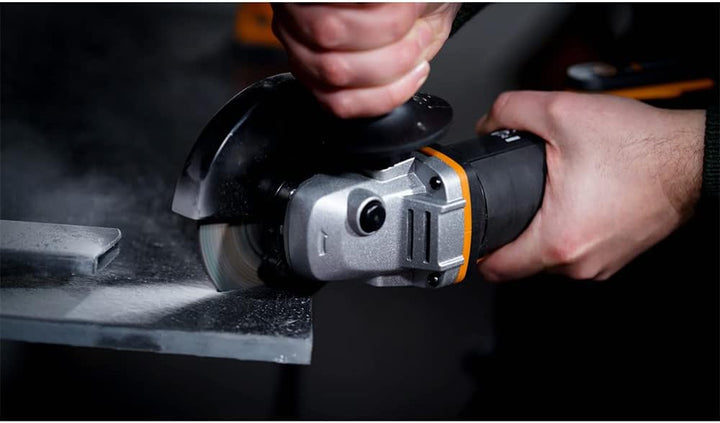 WORX WX800 Li-Ion Akku-Winkelschleifer 20V – Kompakter Schleifer mit schmalem Körper, Zusatzhandgrif