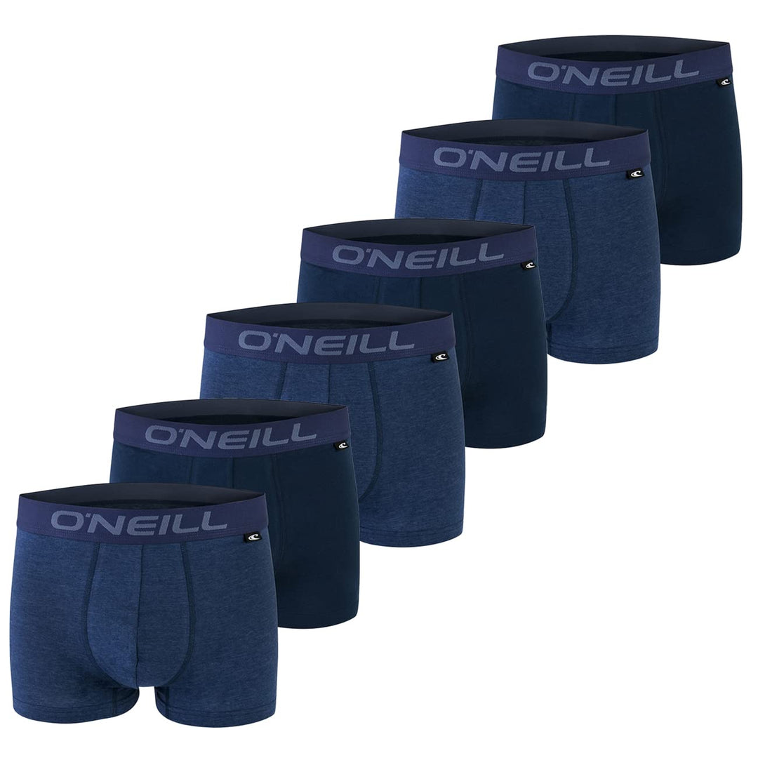O'Neill Herren Boxershort Uni Sport Boxer S M L XL XXL 95% Baumwolle Unterhose - 6er Pack M Blue Mel