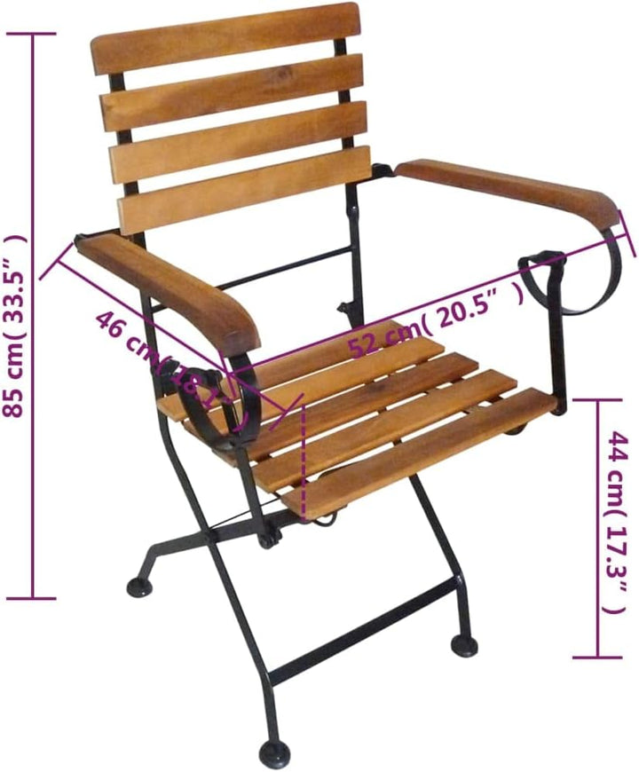 vidaXL 2X Akazienholz Massiv Gartenstuhl Klappbar Gartenstühle Klappstühle Klappstuhl Stuhl Stühle B