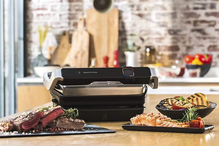 Tefal Optigrill GC750D Elite Elektrogrill | für den Innen- und Aussenbereich | automatischer Grillse