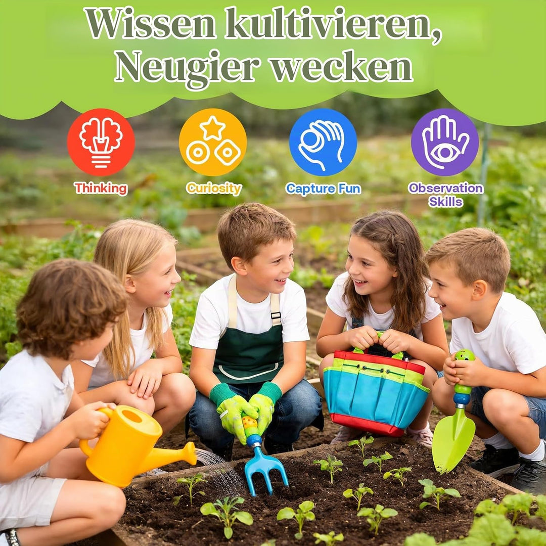 Gartenspielzeug Kinder ab 4 Jahre: Kinder Gartenarbeit Set mit Handschuhe, Schürze,Giesskanne,Pflanz