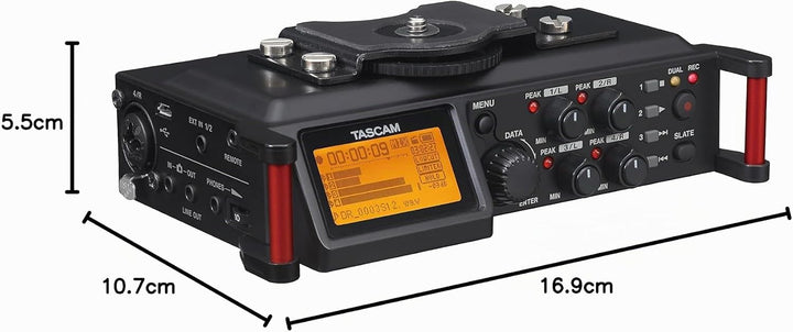 Tascam DR-70D – 4-Kanal-Audiorecorder für DSLR-Kameras Single, Single