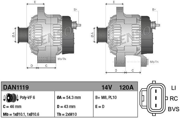 DENSO DAN1119 Generator