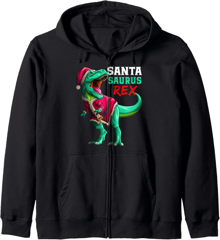 Santa Saurus T Rex lustige Weihnachtsdinosaurier für Kinder Kapuzenjacke