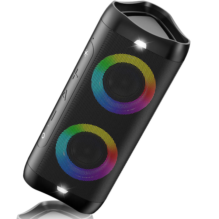 DONOW Bluetooth Lautsprecher mit Licht, 30W Stereo Sound, Musikbox Bluetooth Box mit IPX5 wasserdich