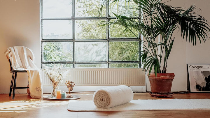 Bodhi Schurwoll-Yogamatte Natur | Schurwollmatte | 100% Schafschurwolle (1200 g/m²)| Weich &amp; Isolier