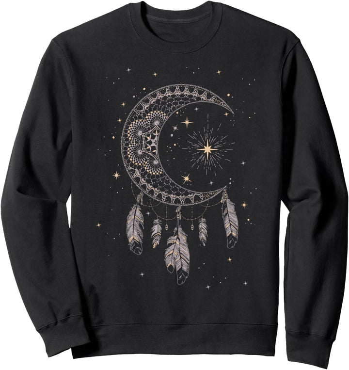 Trendy Dream Catcher Moon & Stars Boho Sweatshirt