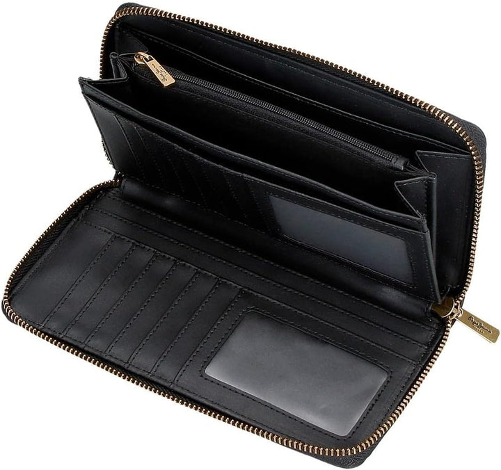 Pepe Jeans Aurora Geldbörse mit Kartenhalter Schwarz 19,5x10x2 cm Kunstleder Schwarz Aktentasche, Sc