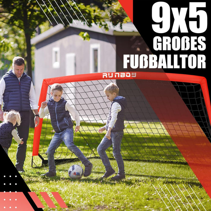 274 x 152 cm Kinder Fussballtor mit Tragesack, tragbare Fussballnetze für Hinterhoftraining, Indoor/