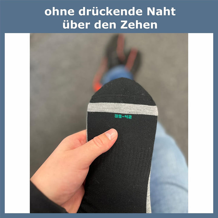 Herren Skisocken mit Polsterung (4er-Pack) 20% wärmende Wolle, 43-46 schwarz+
